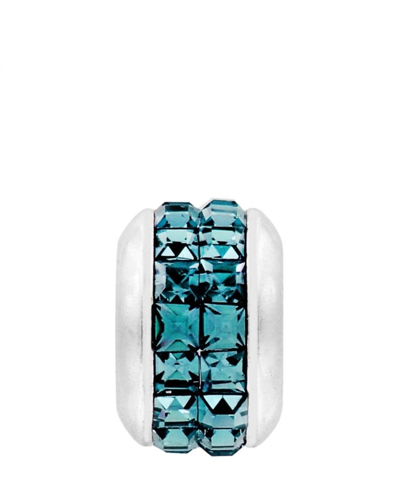 Front of a size O/S Spectrum Bead in Silver-Turquoise in Silver-Turquoise by Brighton. | dia_product_style_image_id:330971
